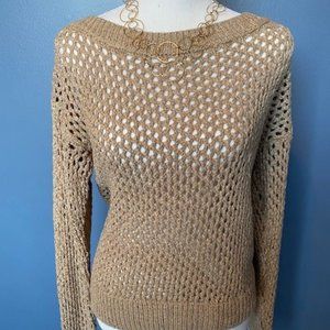 Off the Shoulder Open Knit Sweater